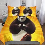 Kung fu panda housse de couette d anime imprim�� dessin de lit microfibre, parure de lit housses de couettes ...