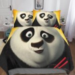 Kung fu panda housse de couette d anime imprim�� dessin de lit microfibre, parure de lit housses de couettes ...