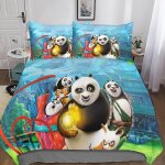 Kung fu panda housse de couette, d anime parure de lit housses de couettes microfibre avec fermeture ...