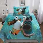 Kung fu panda housse de couette, d anime parure de lit housses de couettes microfibre avec fermeture ...