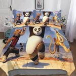 Kung fu panda housse de couette, d anime parure de lit housses de couettes microfibre avec fermeture ...