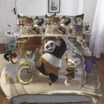 Kung fu panda housse de couette, d anime parure de lit housses de couettes microfibre avec fermeture ...