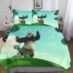 Kung fu panda housse de couette fille avec taies d'oreillers parure de lit housses de couettes anime ...