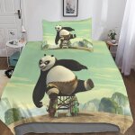 Kung fu panda housse de couette d imprim�� anime parure de lit microfibre fermeture ��clair, housses ...