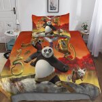 Kung fu panda housse de couette du monde taies d'oreiller , d parure de lit anime avec fermeture ��clair ...