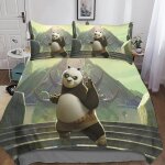Kung fu panda housse de couette �� motif anime impression d parure de lit housses de couettes en microfibre ...