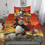 Kung fu panda housse de couette �� motif anime impression d parure de lit housses de couettes en microfibre ...