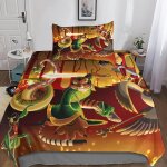 Kung fu panda housse de couette �� motif anime impression d parure de lit housses de couettes en microfibre ...