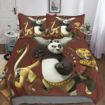 Kung fu panda housse de couette �� motif anime impression d parure de lit housses de couettes en microfibre ...