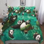 Kung fu panda housse de couette avec �� motif anime impression d parure de lit en microfibre housses ...