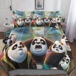Kung fu panda housse de couette avec �� motif anime impression d parure de lit en microfibre housses ...