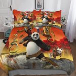 Kung fu panda housse de couette avec �� motif anime impression d parure de lit en microfibre housses ...