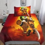 Kung fu panda housse de couette avec �� motif anime impression d parure de lit en microfibre housses ...