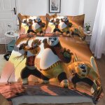 Kung fu panda housse de couette parure de lit de anime ensemble de literie imprim�� d taie d'oreiller ...