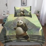 Kung fu panda housse de couette parure de lit de anime ensemble de literie imprim�� d taie d'oreiller ...