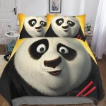 Kung fu panda housse de couette parure de lit de anime ensemble de literie imprim�� d taie d'oreiller ...