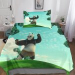 Kung fu panda housse de couette parure de lit de anime ensemble de literie imprim�� d taie d'oreiller ...