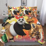 Kung fu panda housse de couette parure de lit de housses de couettes anime parure de couette d microfibre ...