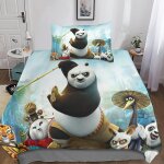 Kung fu panda housse de couette parure de lit de housses de couettes anime parure de couette d microfibre ...