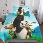 Kung fu panda housse de couette avec taies d'oreiller mode unique d anime microfibre literie parure de ...