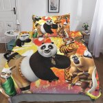 Kung fu panda housse de couette avec taies d'oreiller mode unique d anime microfibre literie parure de ...