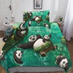 Kung fu panda sets housses de couettes imprim��e d, parure de lit housse de couette anime parure de couette ...