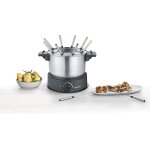 Kyaoayo - fondue lectrique 8 personnes avec caquelon inox amovible, inclus protection antiprojections ...