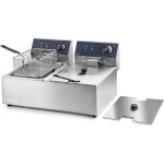 Lacor 69466 - friteuse �lectrique double professionnelle 2500 w (x2), 12 l / 6'00 l x 2, acier inoxydable ...