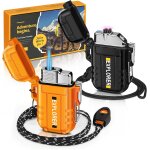 Lafagiet lot de 2 briquets électriques + briquet torche, recharge usb c et recharge de gaz butane, étanche, ... Lafagiet lot de 2 briquets électriques + briquet torche, recharge usb c et recharge de gaz butane, étanche, ...