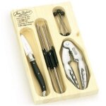 Laguiole jean dubost - 97916 - coffret set fruits de mer couteau hutre - 6 curettes homards - 6 pics ...