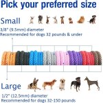 Laisse chien corde 0. 9cm x 180cm laisse pour chien en nylon avec poign�e rembourr�e r�fl�chissant laisse ...
