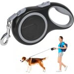 Laisse chien r�tractable, 8 m laisse chien enrouleur nylon, 360 sans enchev�trement, syst�me de guidage ...
