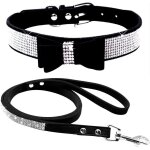 Laisses de collier de chien strass, cristal de diamant ensemble de laisse pour collier de chien, collier ...