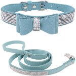Laisses de collier de chien strass, cristal de diamant ensemble de laisse pour collier de chien, collier ...
