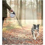 Laisse a enrouleur flexi sangle blanc noir 5 m