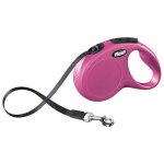 Laisse flexi s rose, sangle 5 m�tres pour chien jusqu'� 15 kg