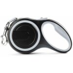 Laisse r�tractable pour chien 8m - enrouleur pour gros chien jusqu'� 50 kg, gris, id�al pour dressage ...