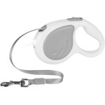 Laisse r�tractable pour chien avec lumi�re led, 5m enrouleur sangle en nylon chien avec crochet rotatif ...