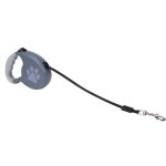 Laisse avec sangle r�tractable, nylon 3 m, poign�e pp, pour chien maximum 10 kg, gris - zamibo