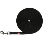 Laisse de suivi pour chien - trixie - 10 m - caoutchout�e - boucle pratique - noir
