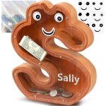 Lakpopya tirelire en forme de lettre s bois 21, 8 x 4 x 23 cm