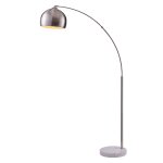 Lampadaire arquer arc lampe de salon abat - jour nickel blanc argent� pied marbre teamson home vn - l00010bn ...
