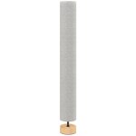 Lampadaire colonne sur pied bois contemporain h. 120 cm abat - jour lin gris