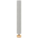 Lampadaire colonne sur pied bois contemporain h. 120 cm abat - jour lin gris