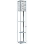 Lampadaire etag�re lampe etag�re 26l x 26l x 160h cm 3 etag�res 4 niveaux mdf gris motif nid d'abeille ...