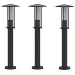 Lampadaires d'ext�rieur 3 pcs 60 cm acier inoxydable noir helloshop26 02 0042551