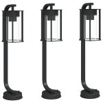 Lampadaires d'ext�rieur 3 pcs 60 cm acier inoxydable noir helloshop26 02 0042552
