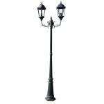 Lampadaire ext�rieur double 230 cm luminaire d�coration noir vert helloshop26 2402087 / 2