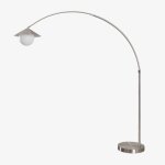 Lampadaire en fer orvina gris chrom�