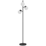 Lampadaire globe design n�o - r�tro 3 ampoules max. 40 w 169h cm m�tal noir